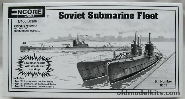 Encore 1/400 Type D / Type L / Type S Soviet Submarines Fleet - Includes All 3 Subs, 8001 plastic model kit
